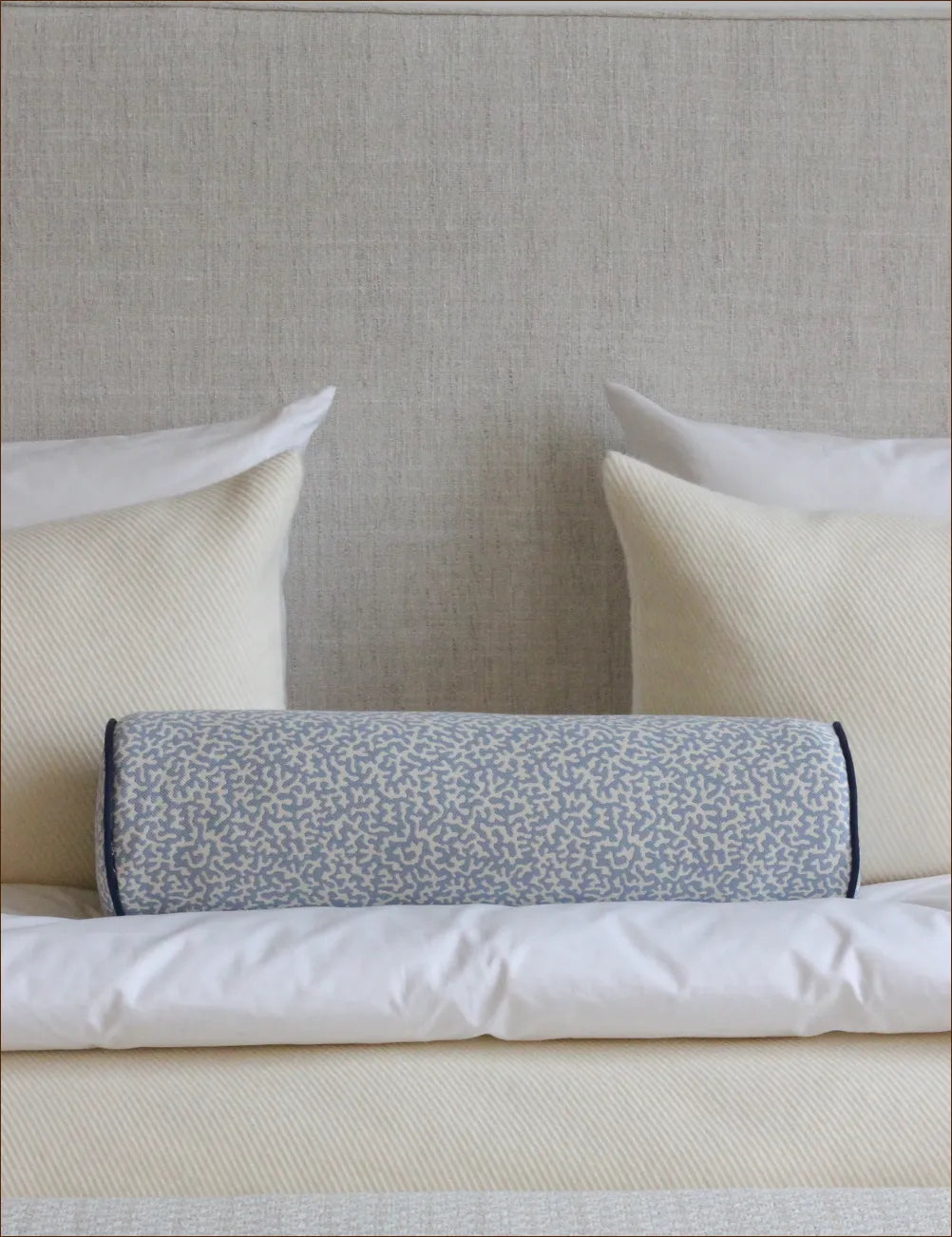 Bolster cushion in Willow Ink (Beata Heuman)