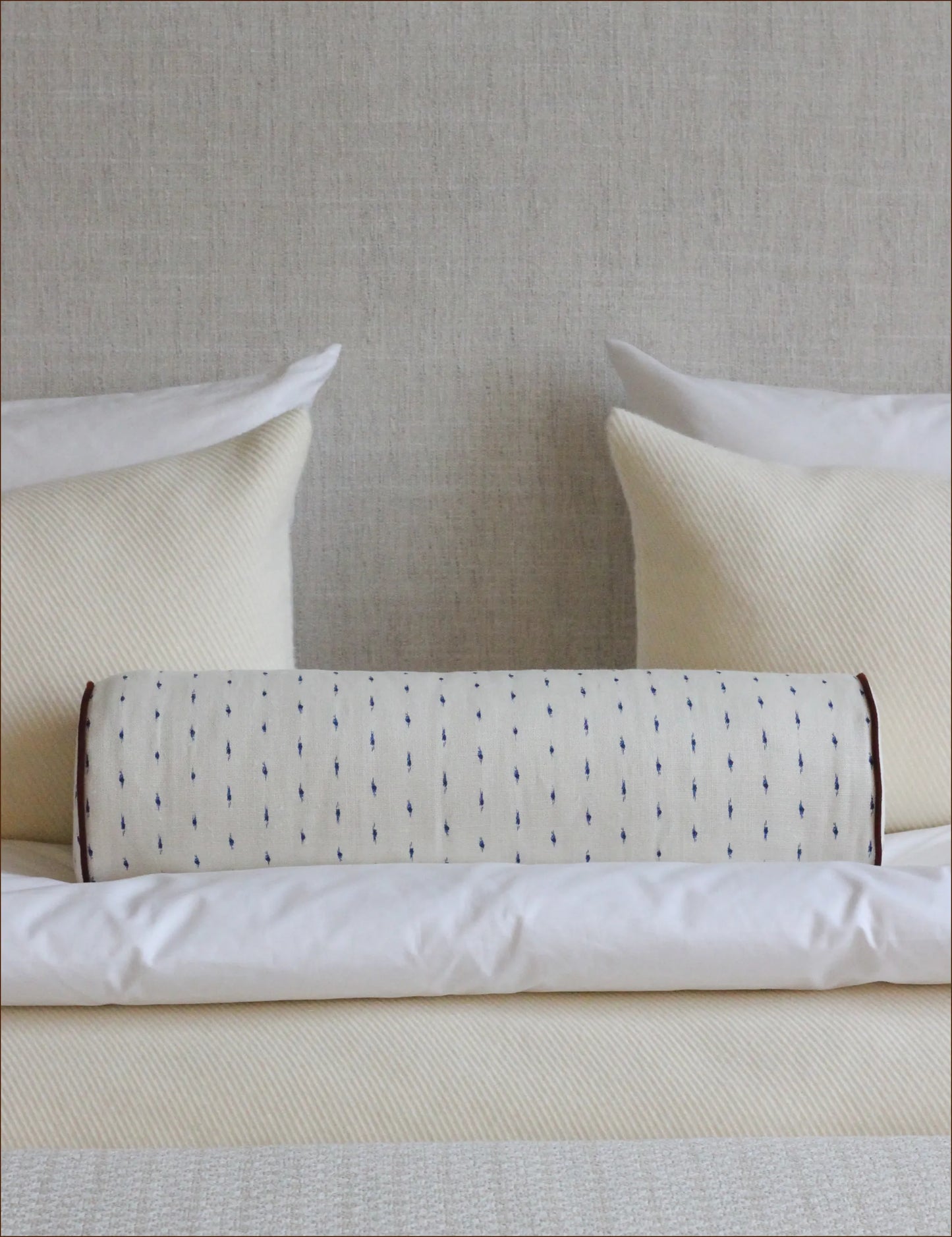 Bolster cushion in Willow Ink (Beata Heuman)