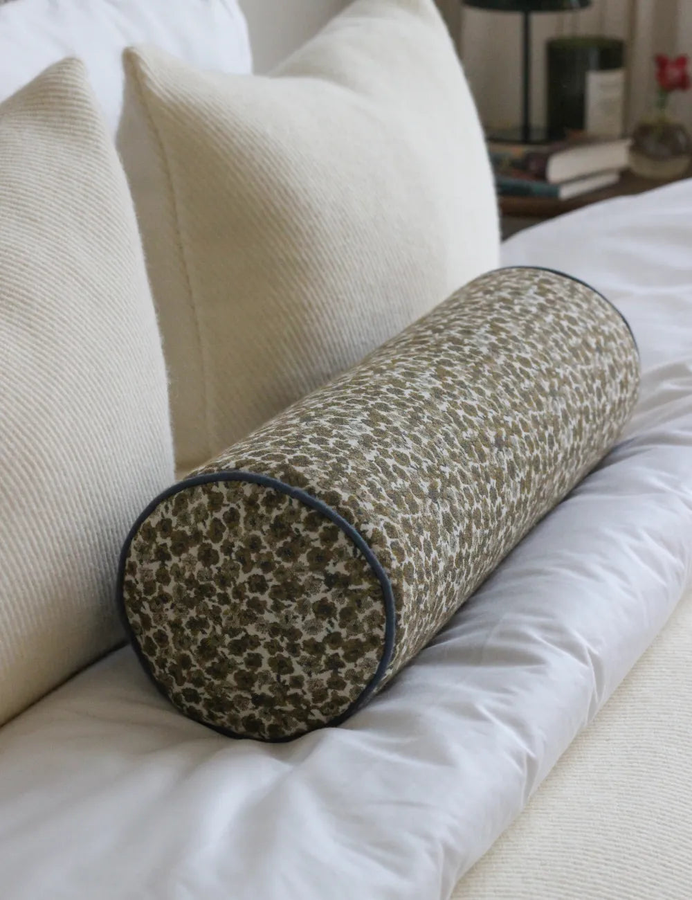 Bolster cushion in Willow Ink (Beata Heuman)