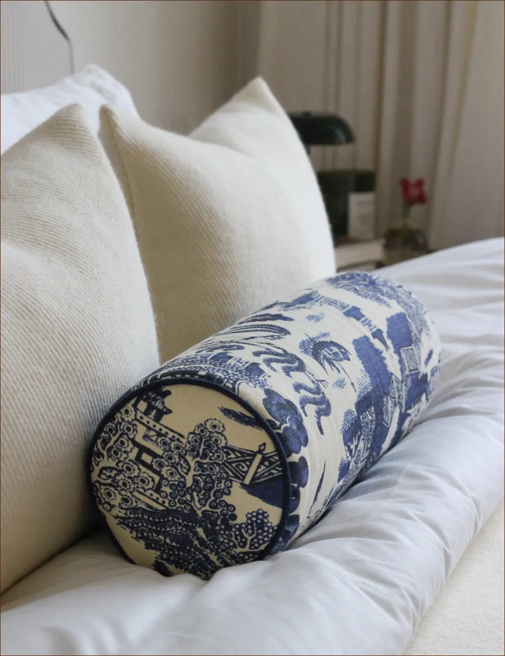 Bolster cushion in Willow Ink (Beata Heuman)