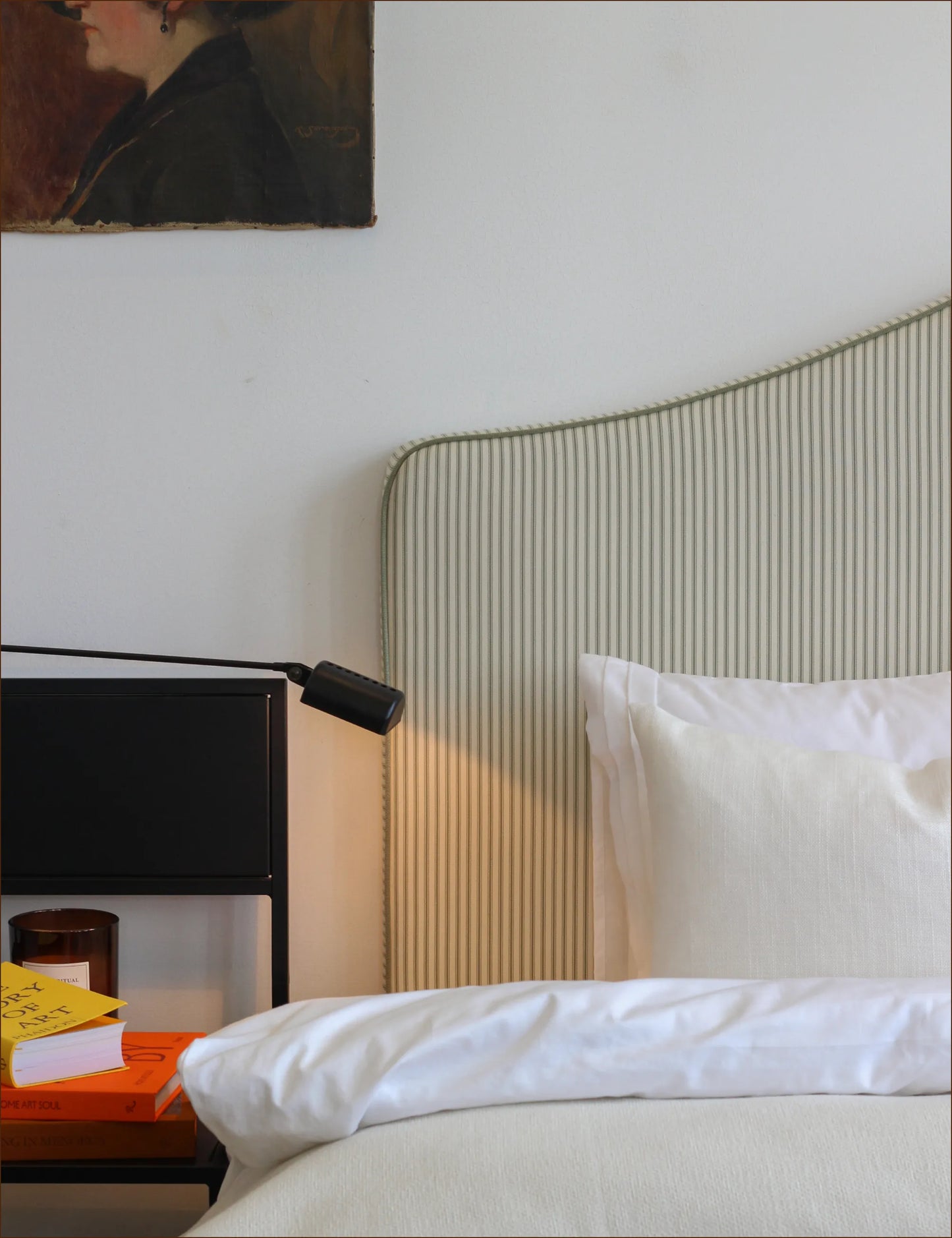 Sänggavel i Ian Mankin stripe