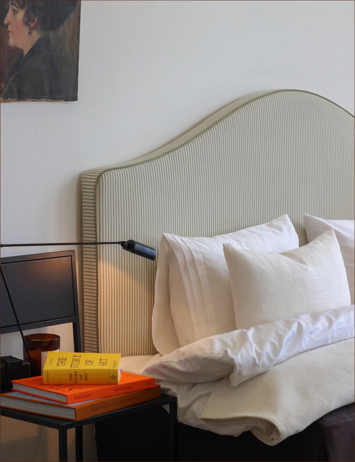 Sänggavel i Ian Mankin stripe
