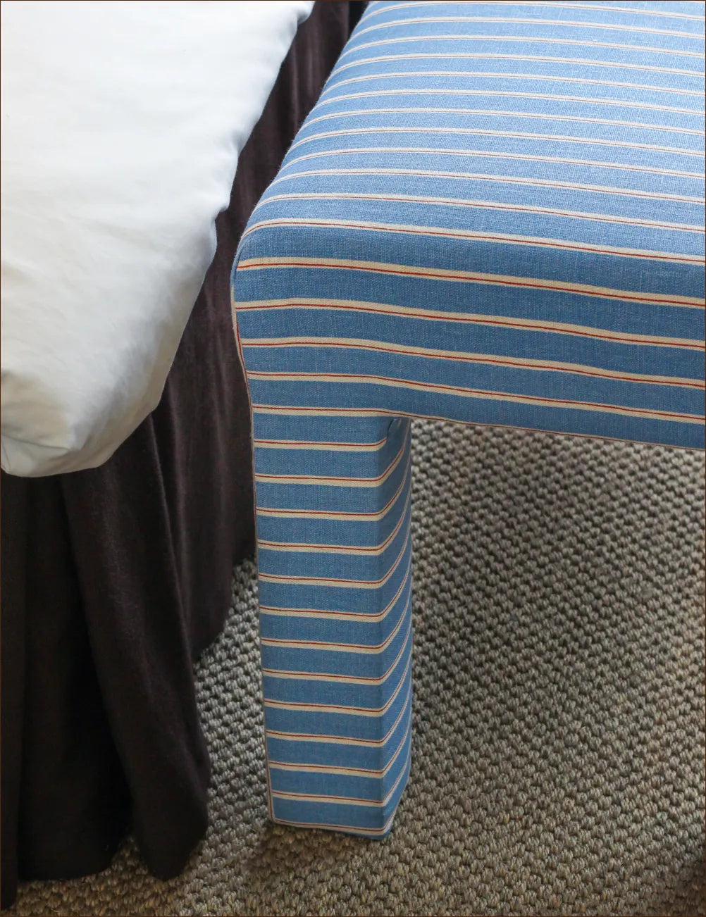 Sängbänk Stig Stripe Denim