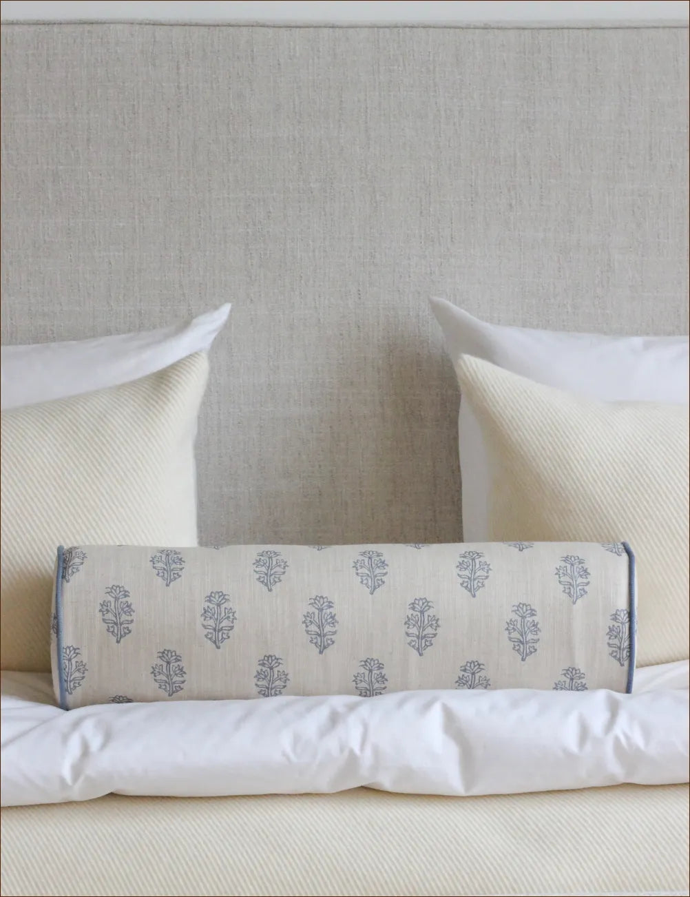 Bolster cushion in Willow Ink (Beata Heuman)