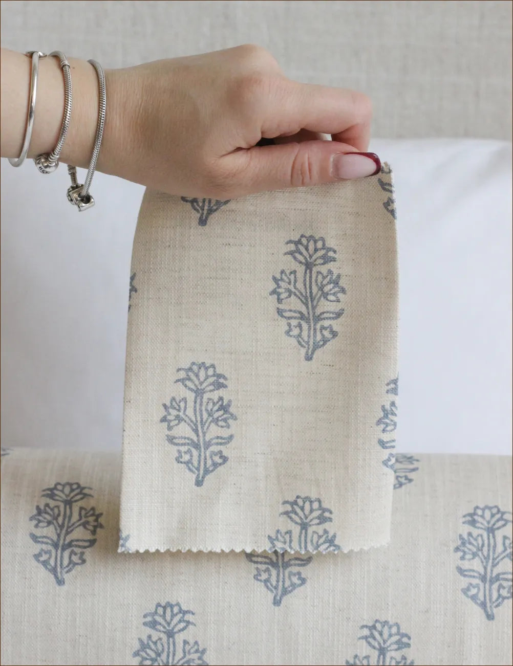 Bolster cushion in Willow Ink (Beata Heuman)