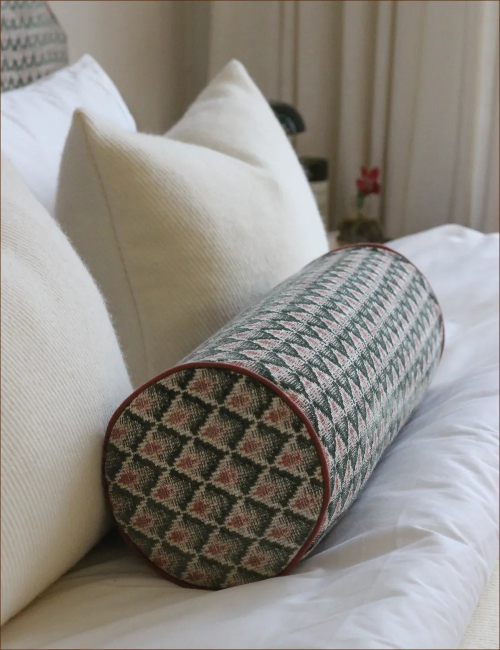 Bolster cushion in Willow Ink (Beata Heuman)