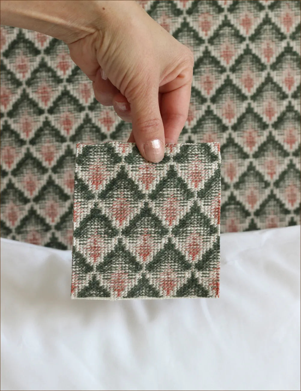 Bolster cushion in Willow Ink (Beata Heuman)