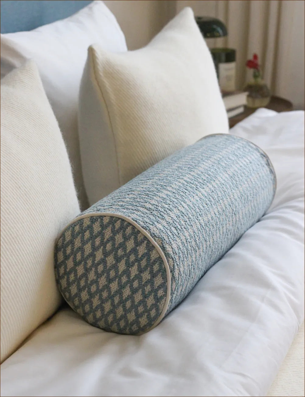 Bolster cushion in Willow Ink (Beata Heuman)