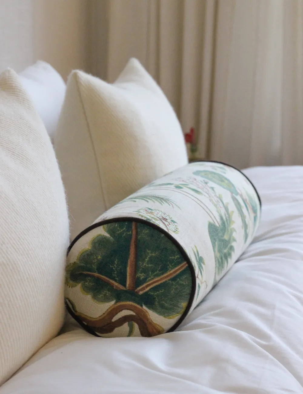 Bolster cushion in Willow Ink (Beata Heuman)