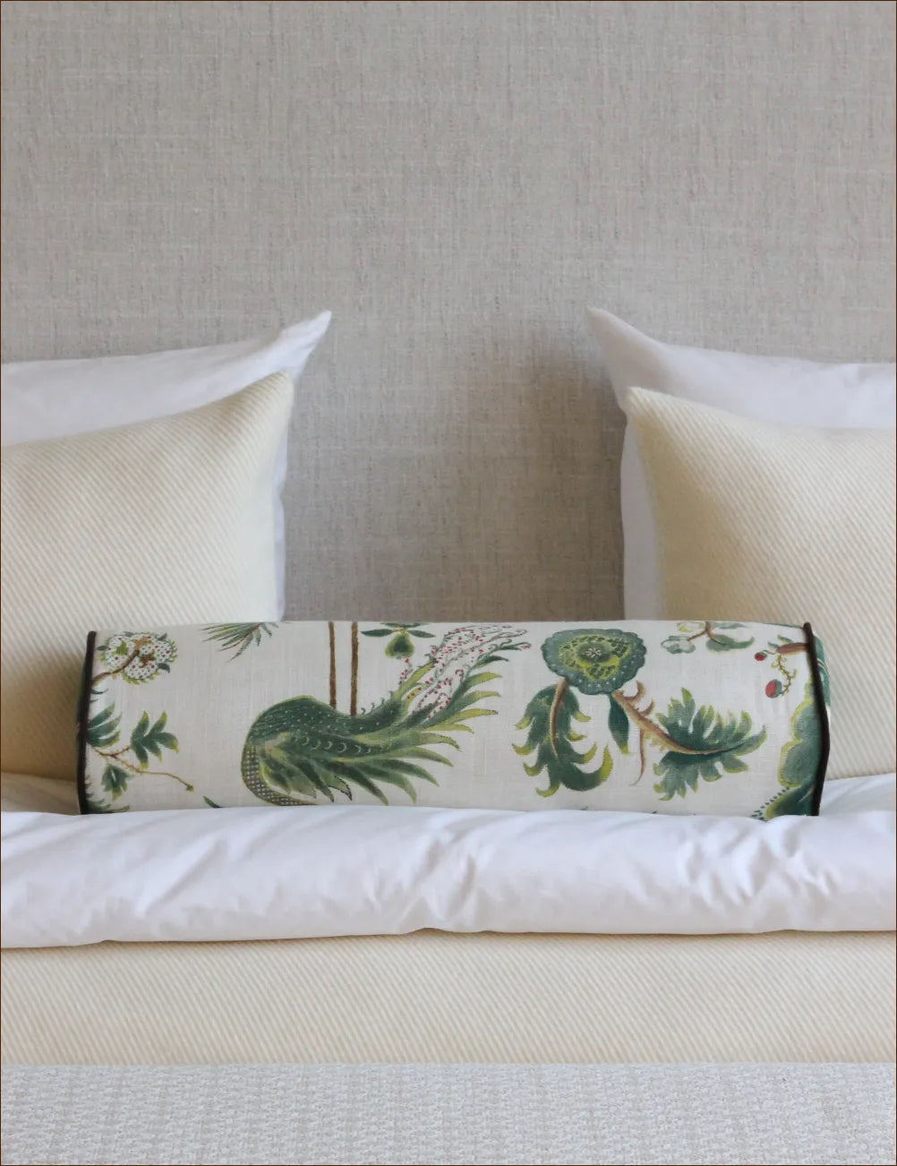Bolster cushion in Willow Ink (Beata Heuman)