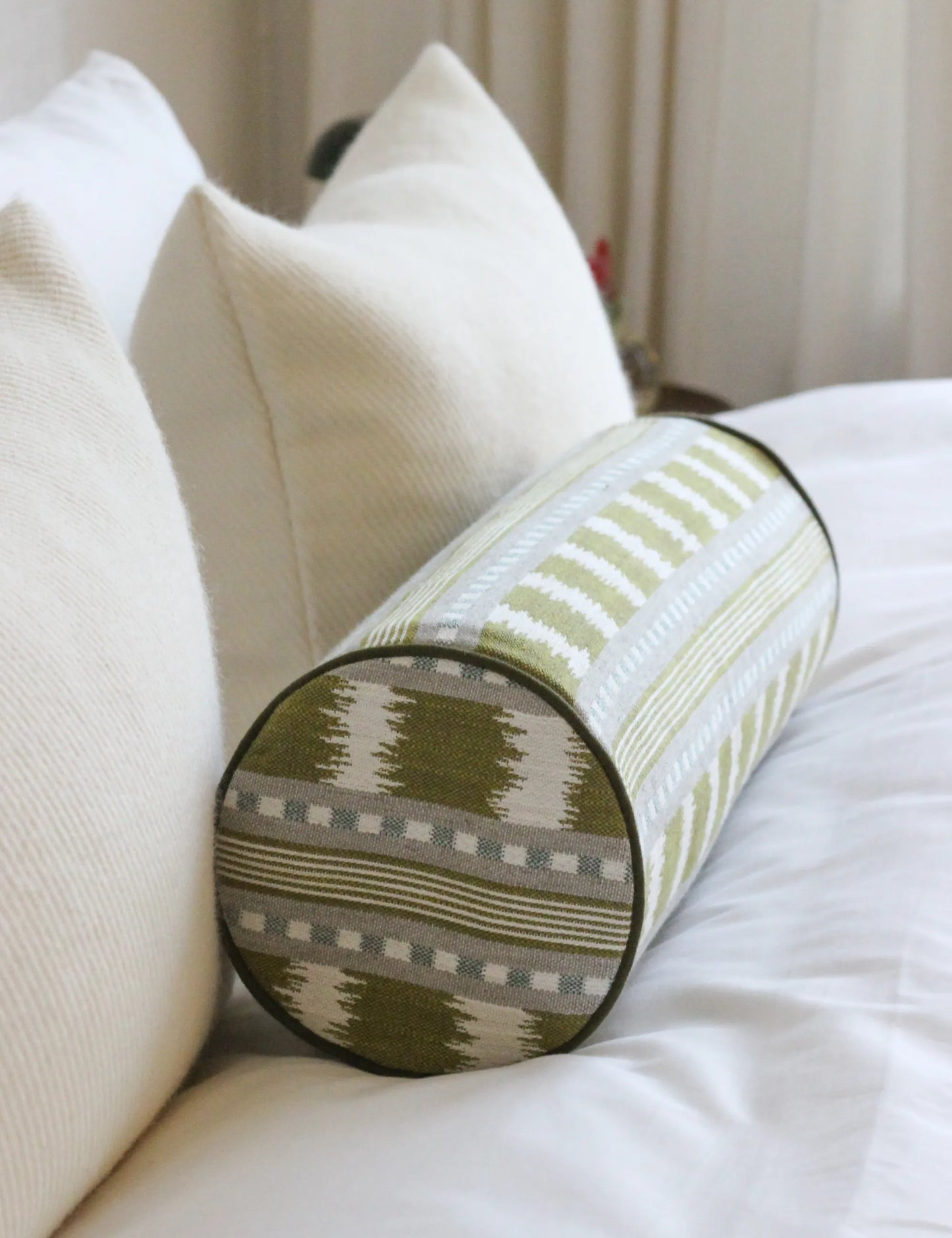 Bolster cushion in Willow Ink (Beata Heuman)