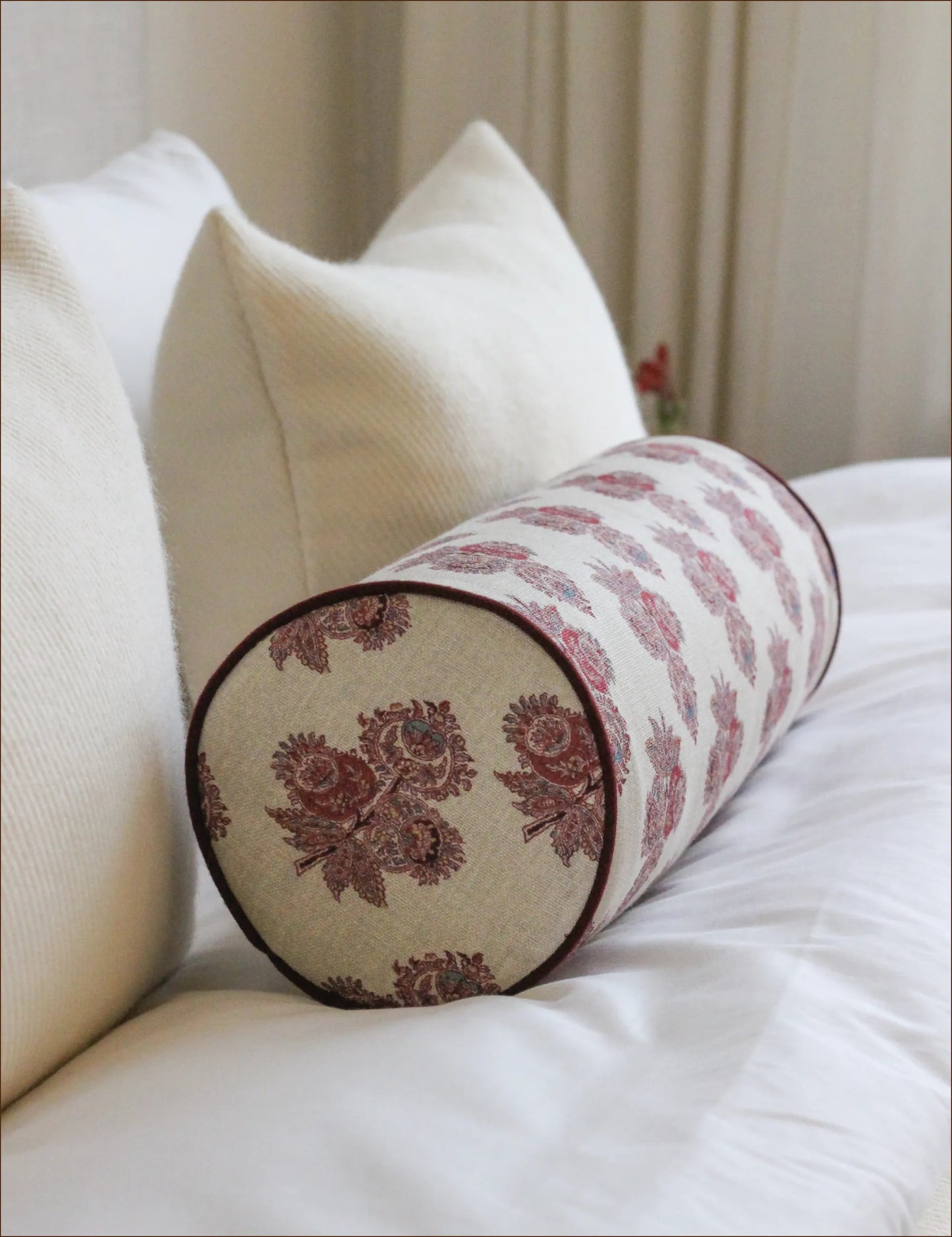 Bolster cushion in Willow Ink (Beata Heuman)