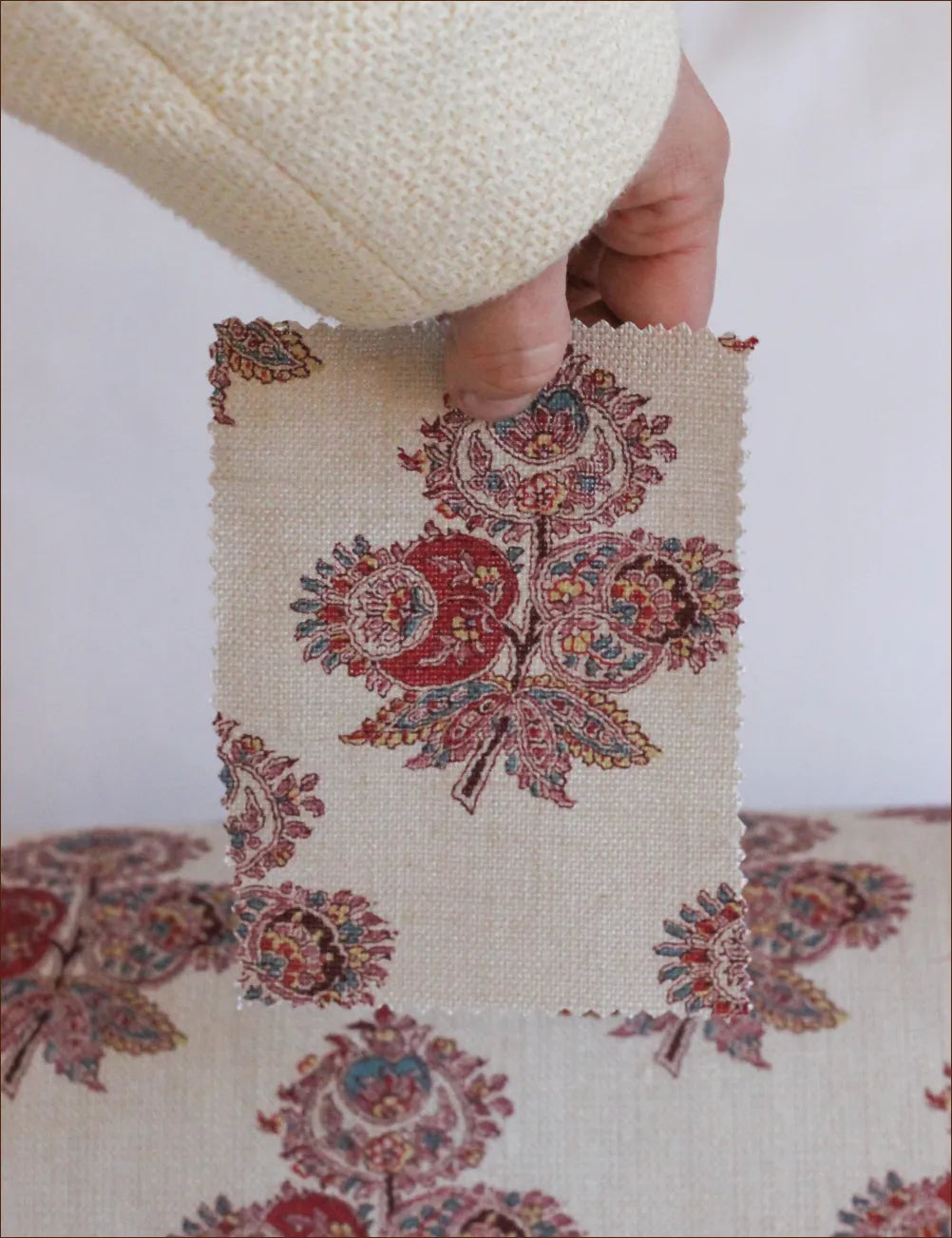 Bolster cushion in Willow Ink (Beata Heuman)