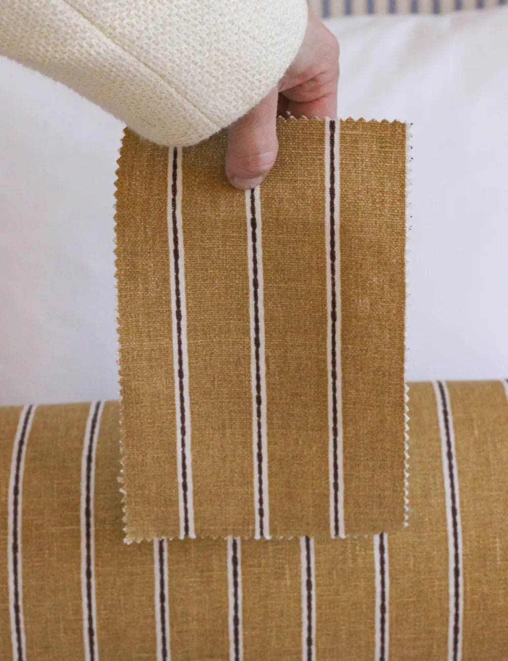 Bolster cushion in Willow Ink (Beata Heuman)