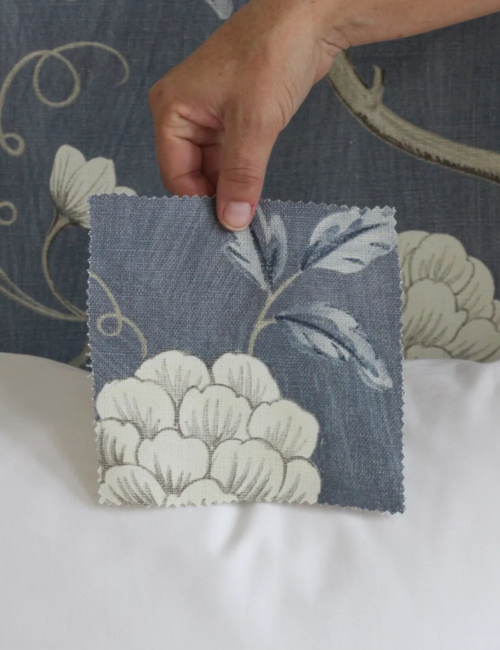 Bolster cushion in Willow Ink (Beata Heuman)