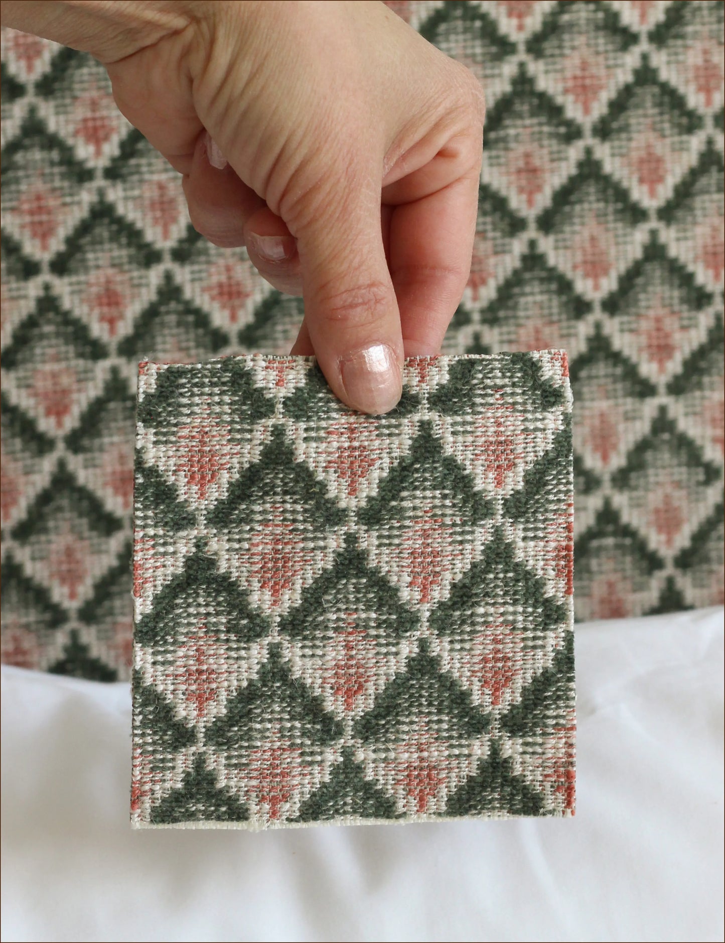 Sänggavel i Carlotta Red & Green