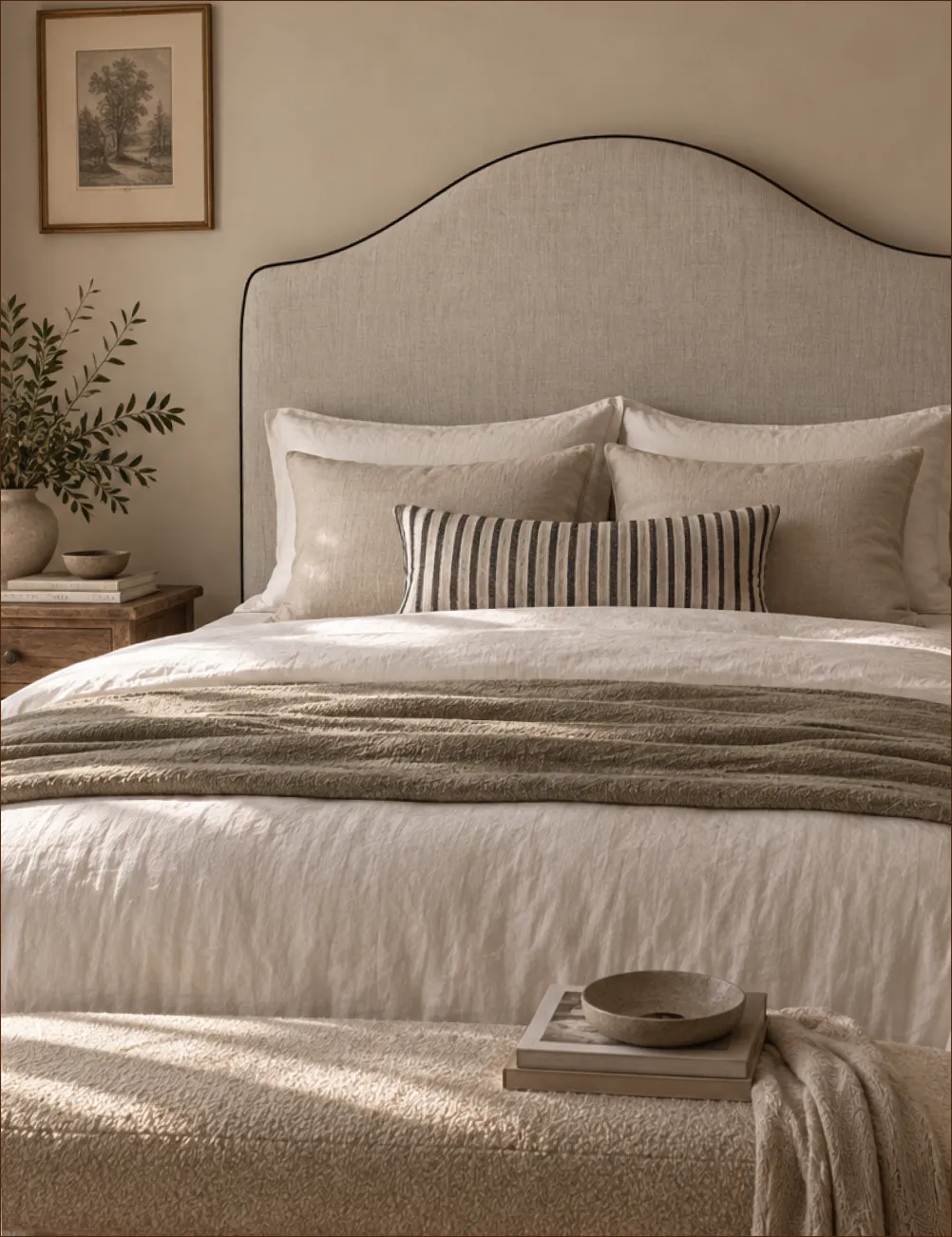 Mayfair Headboard in Ticking Stripe 1