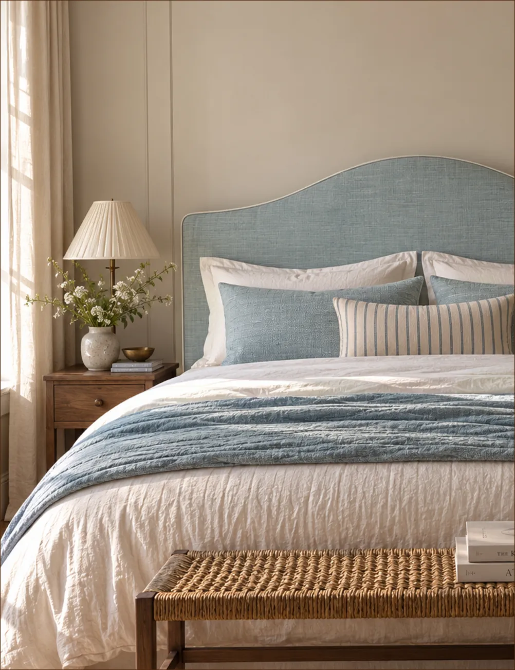 Mayfair Headboard in Ticking Stripe 1