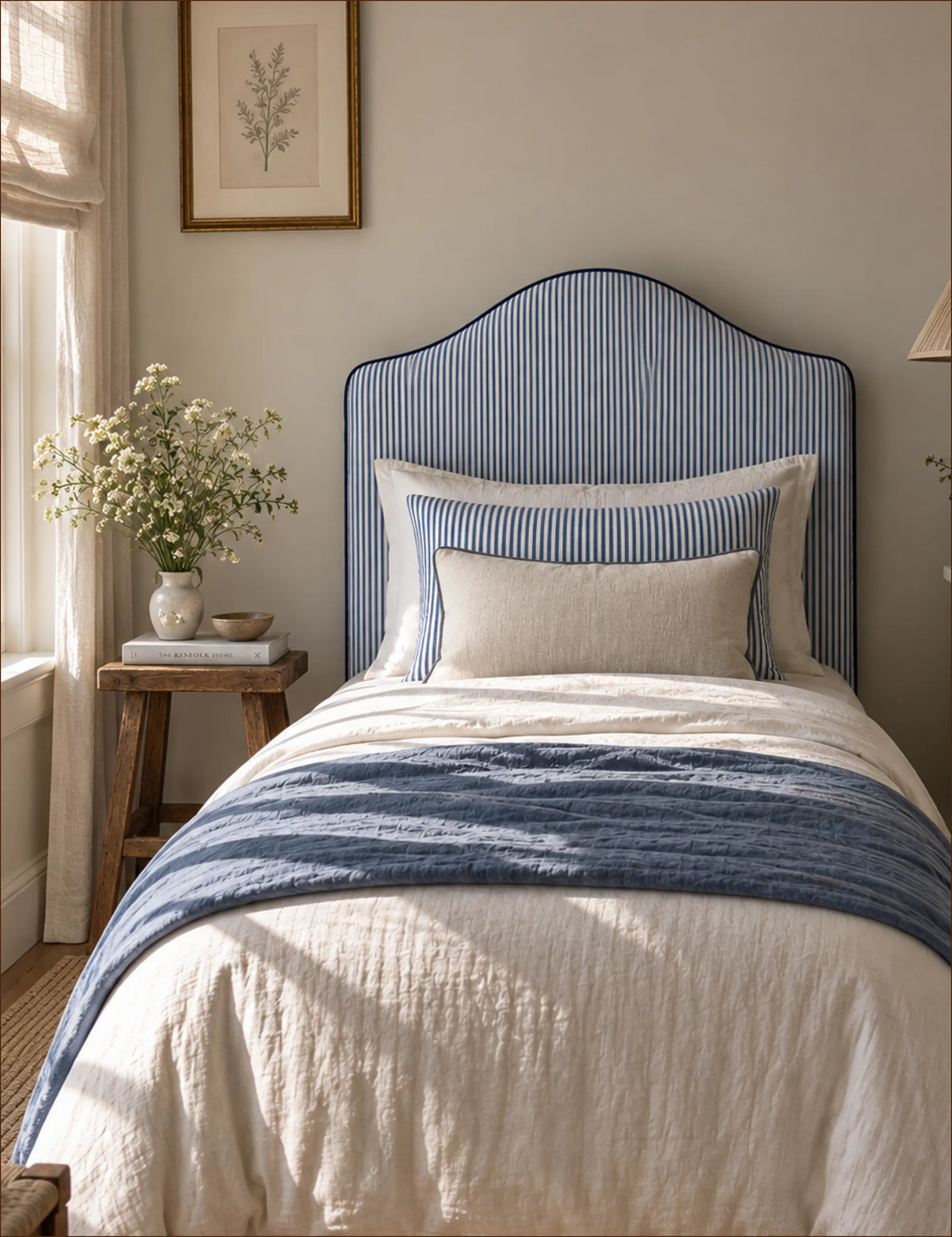 Mayfair Headboard in Ticking Stripe 1