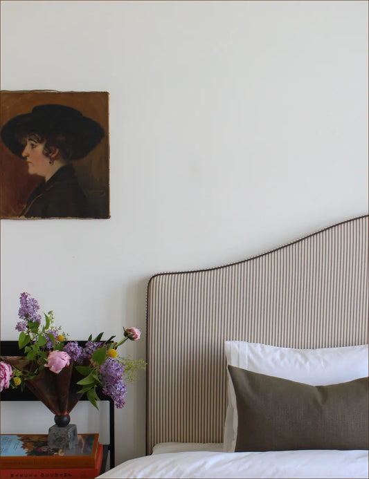 Sänggavel Mayfair i Ticking stripe Brown 164 cm