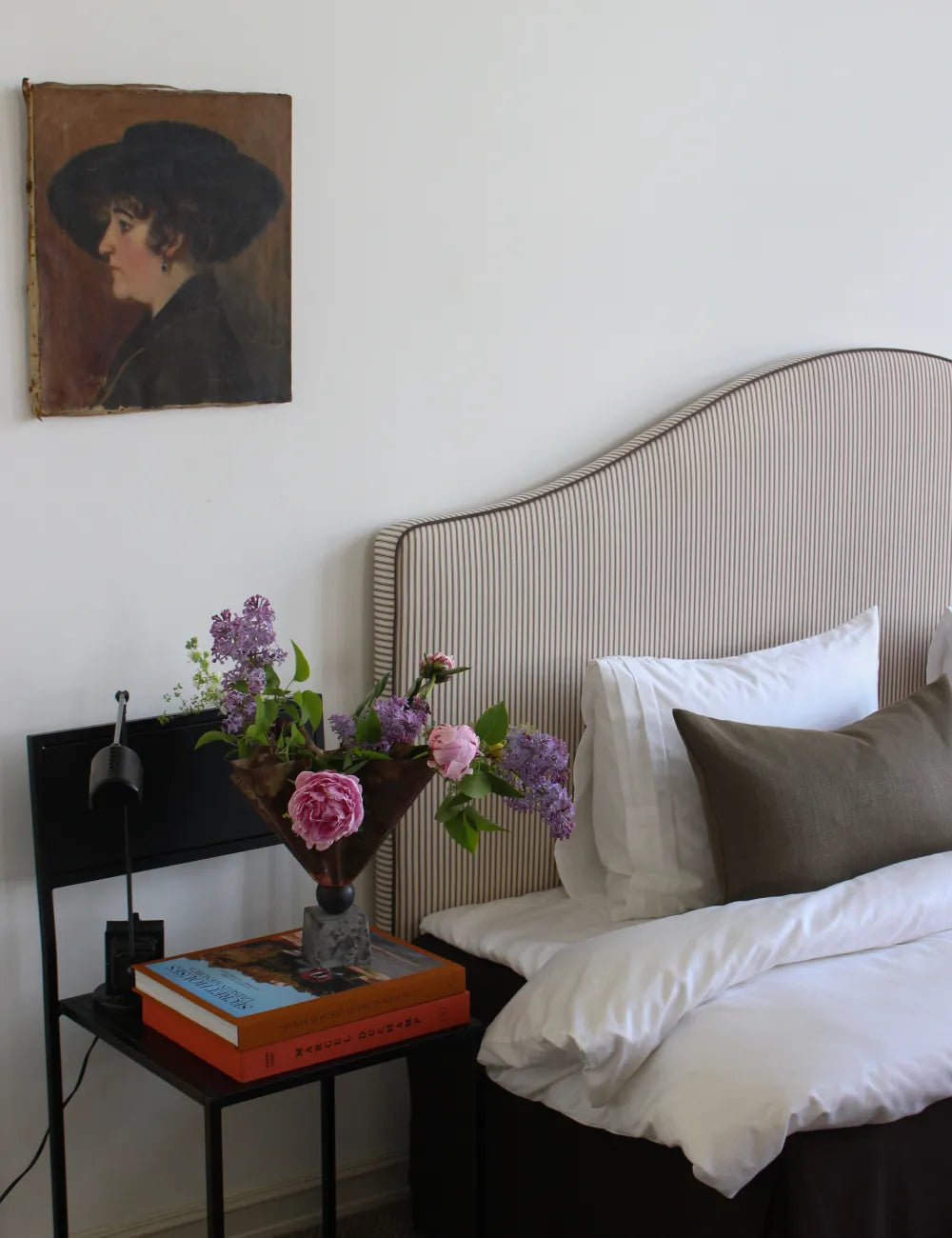 Headboard Mayfair Ticking stripe Brown 164 cm